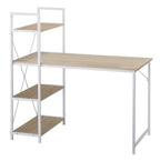 4-Tier Shelves Computer Workstation Desk, Natural Colour