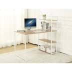 4-Tier Shelves Computer Workstation Desk, Natural Colour