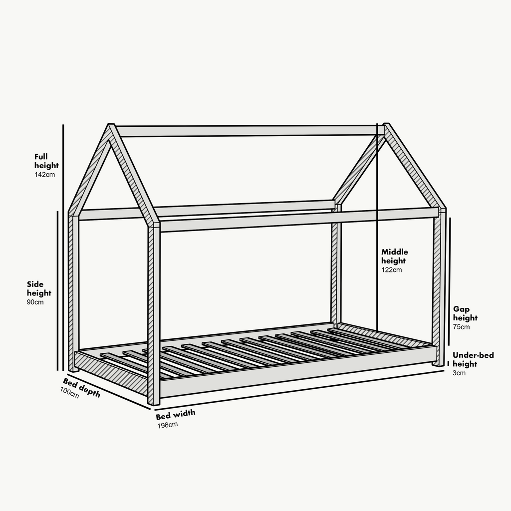 Bethwin Solid Wood Kid's House Bed in White