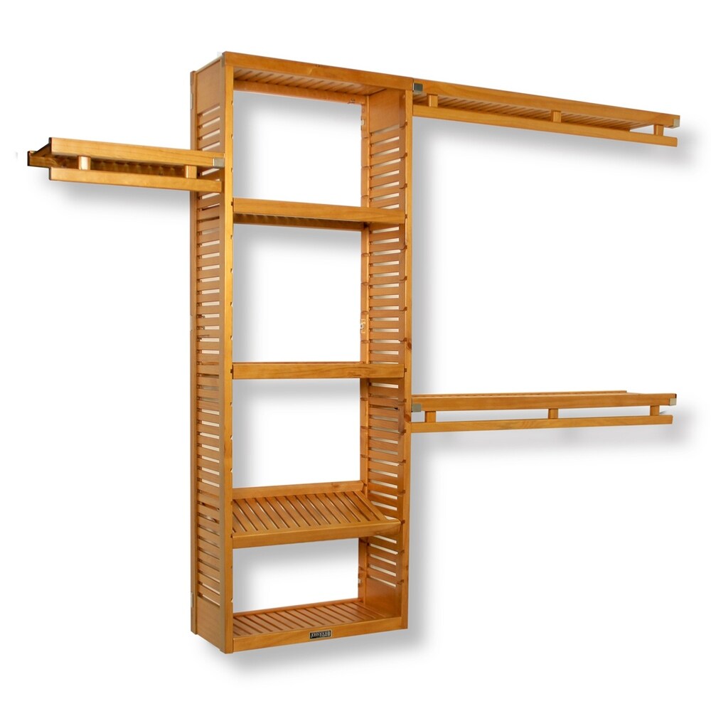 John Louis Home Solid Wood Reach-In Simplicity Closet System Honey Maple