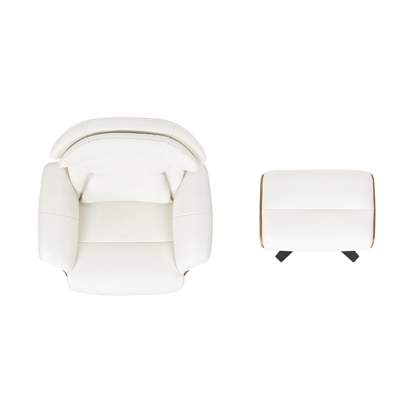 Jovan 31.5 Genuine Leather Recliner Lounge Chair with Ottoman