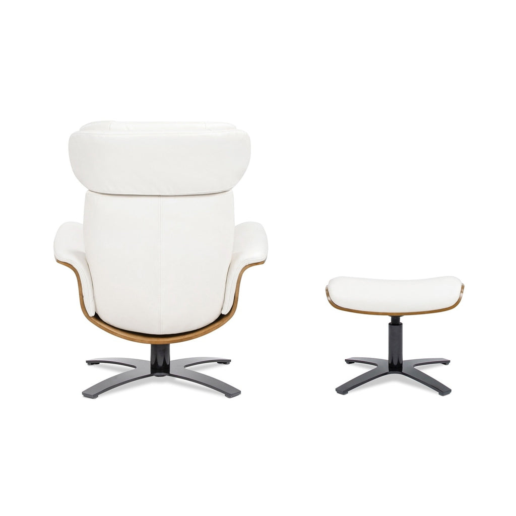 Jovan 31.5 Genuine Leather Recliner Lounge Chair with Ottoman