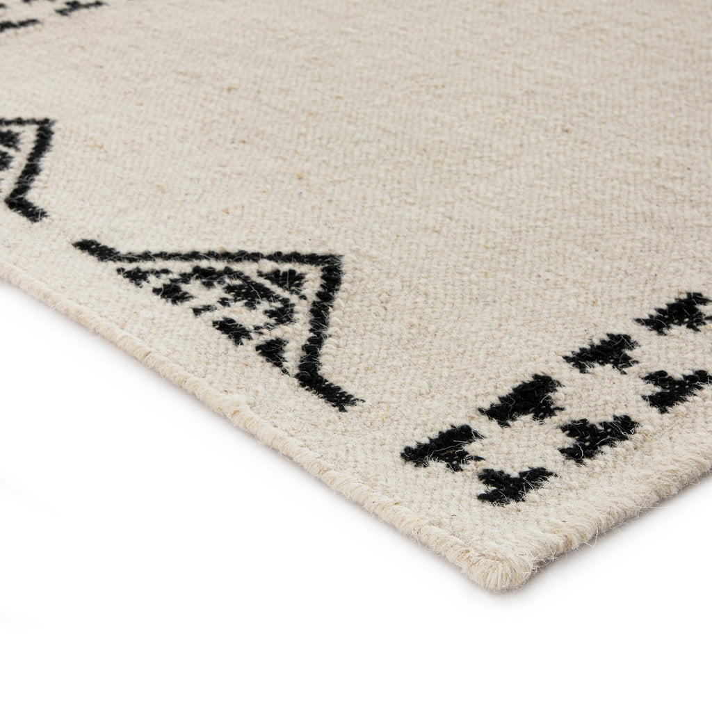 Atlan Cream & Black Handwoven Wool Runner