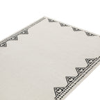 Atlan Cream & Black Handwoven Wool Rug