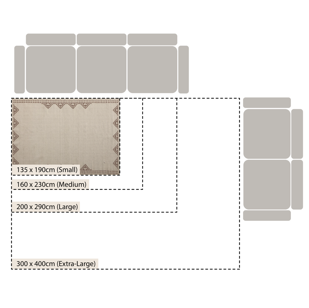 Atlan Cream & Taupe Handwoven Wool Rug