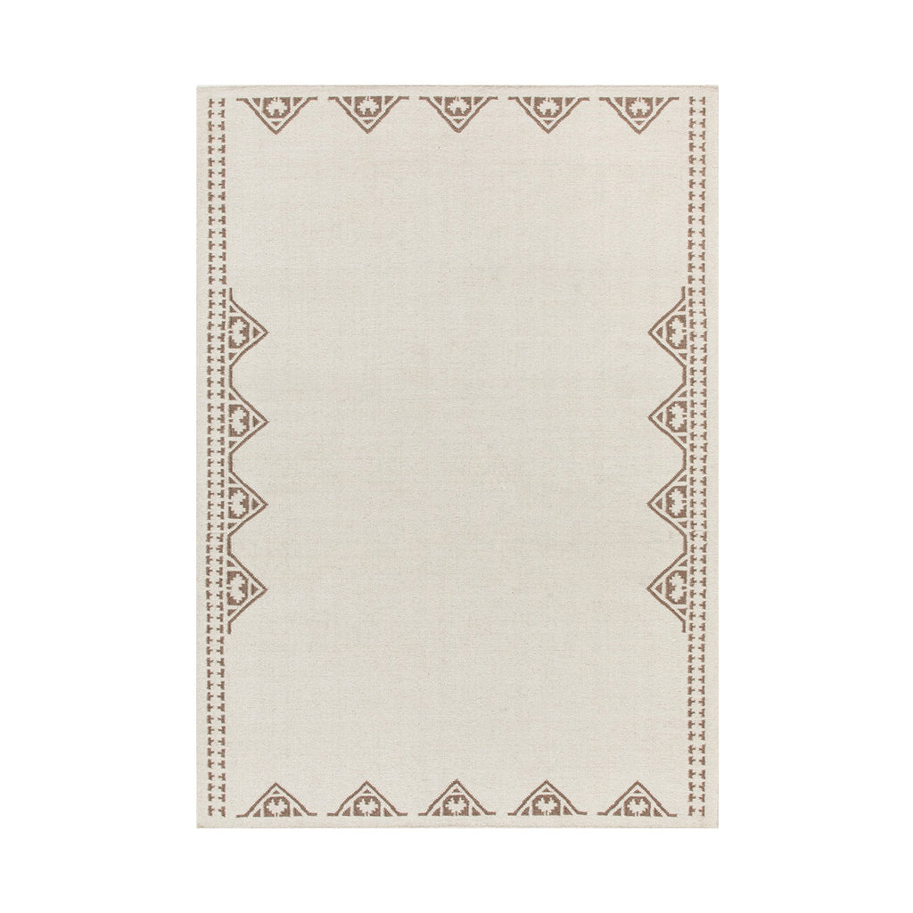 Atlan Cream & Taupe Handwoven Wool Rug