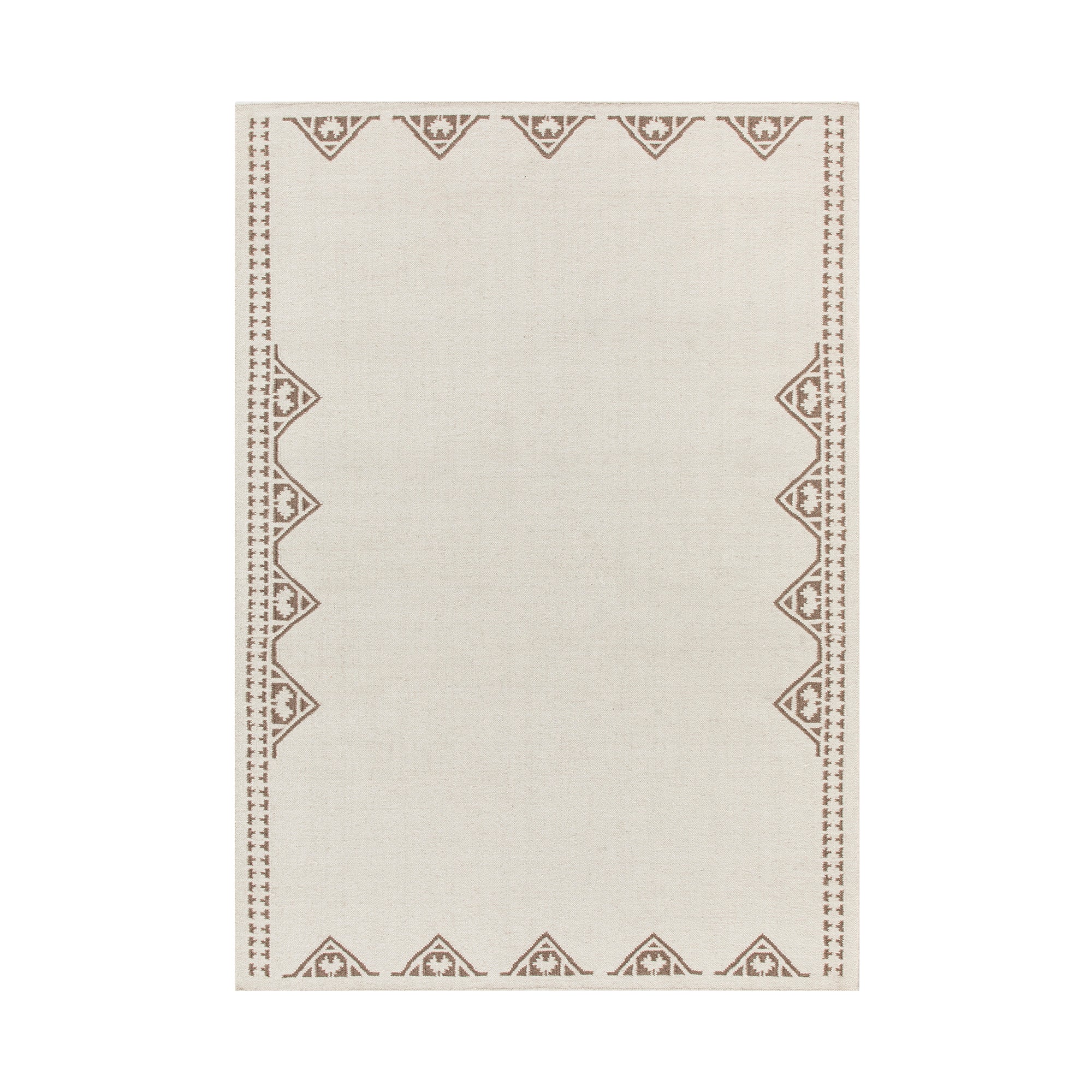 Atlan Cream & Taupe Handwoven Wool Rug