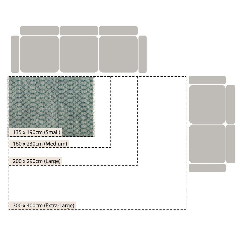 Avanti Handwoven Aquamarine Bobble Wool Rug