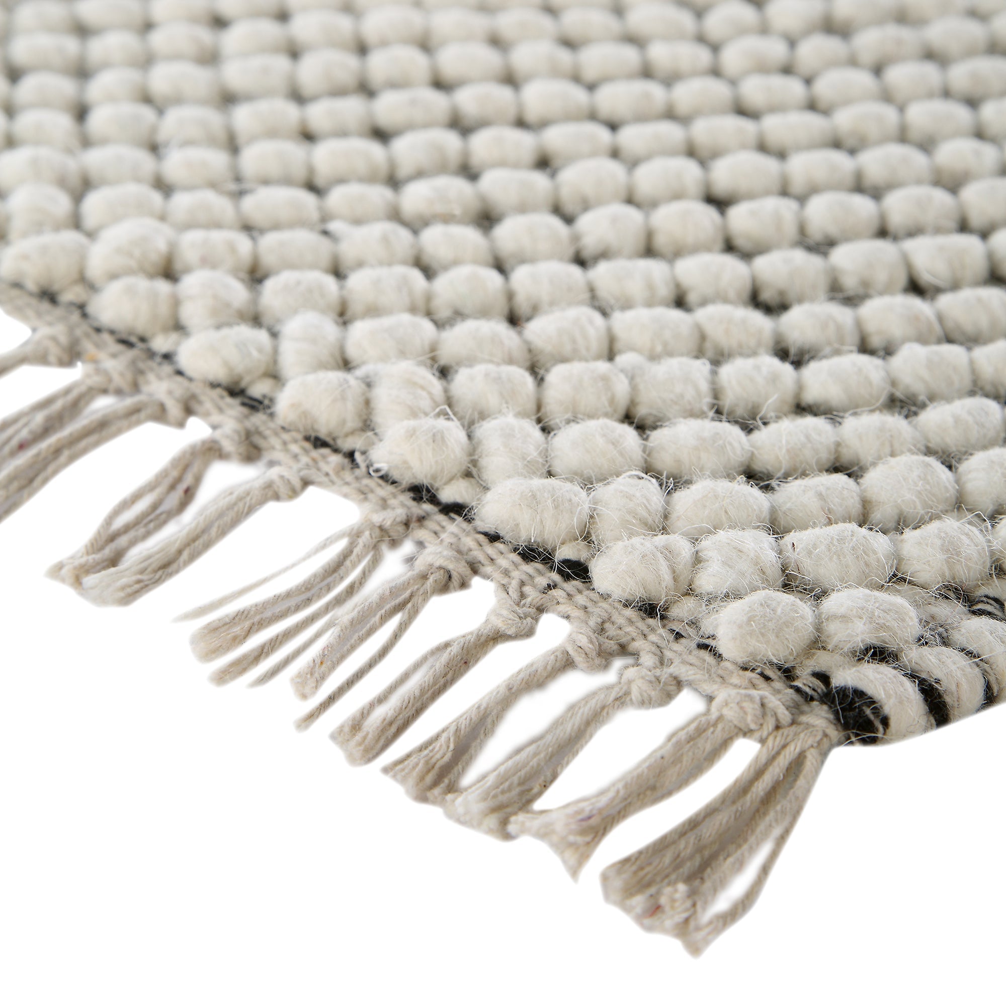 Avanti Handwoven Salt and Pepper Diamond Bobble Wool Rug