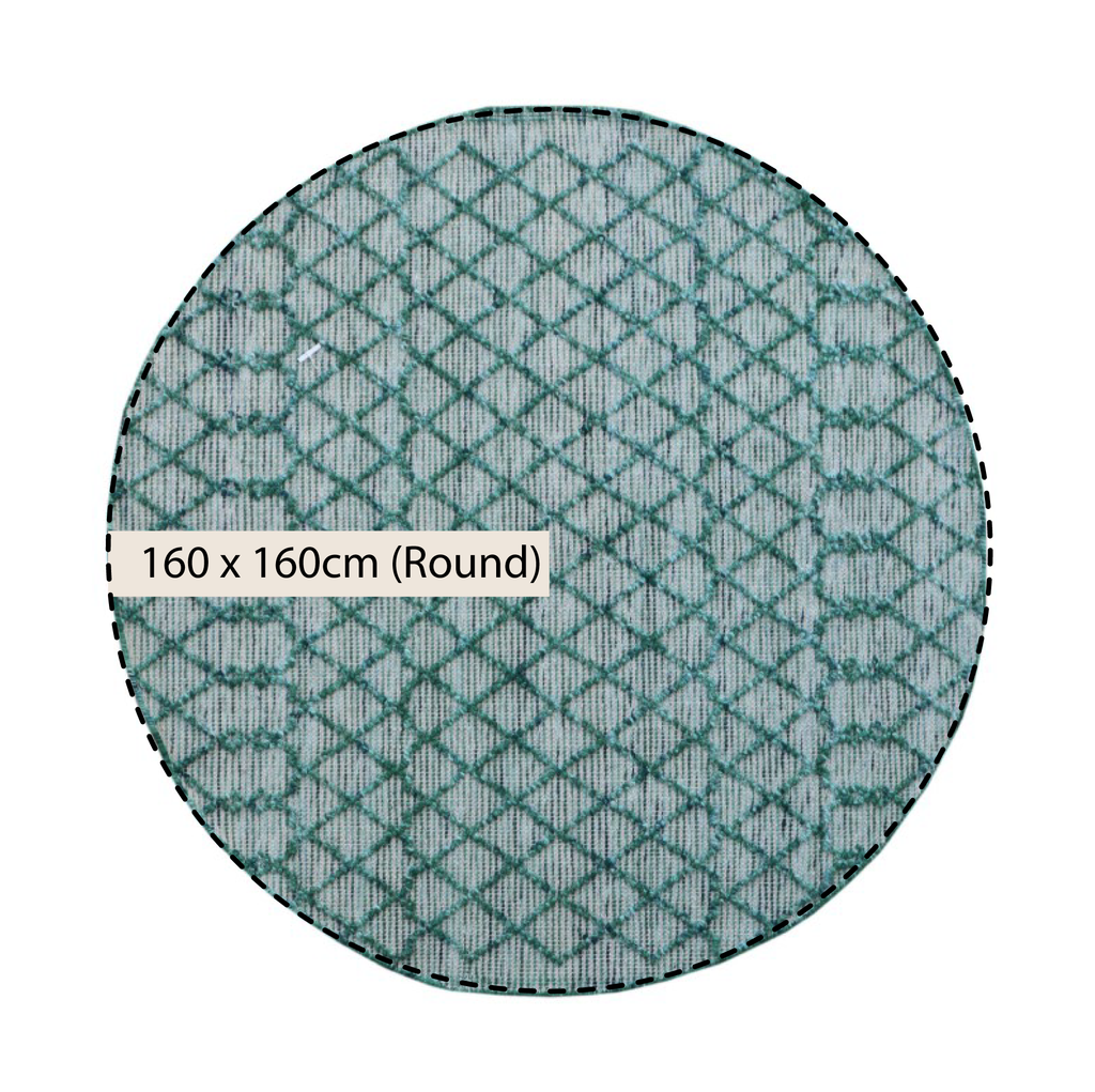 Avanti Handwoven Aquamarine Bobble Wool Round Rug