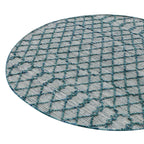 Avanti Handwoven Aquamarine Bobble Wool Round Rug