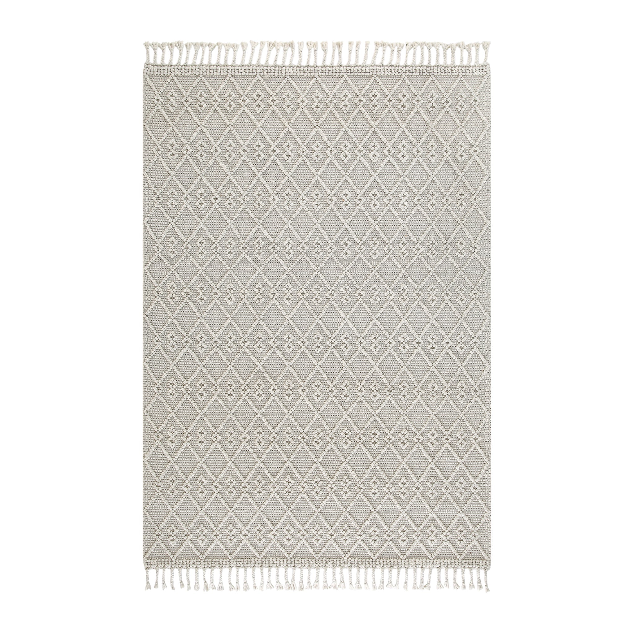 Avanti Handwoven Cream Bobble Wool Rug