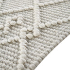 Avanti Handwoven Cream Bobble Wool Rug
