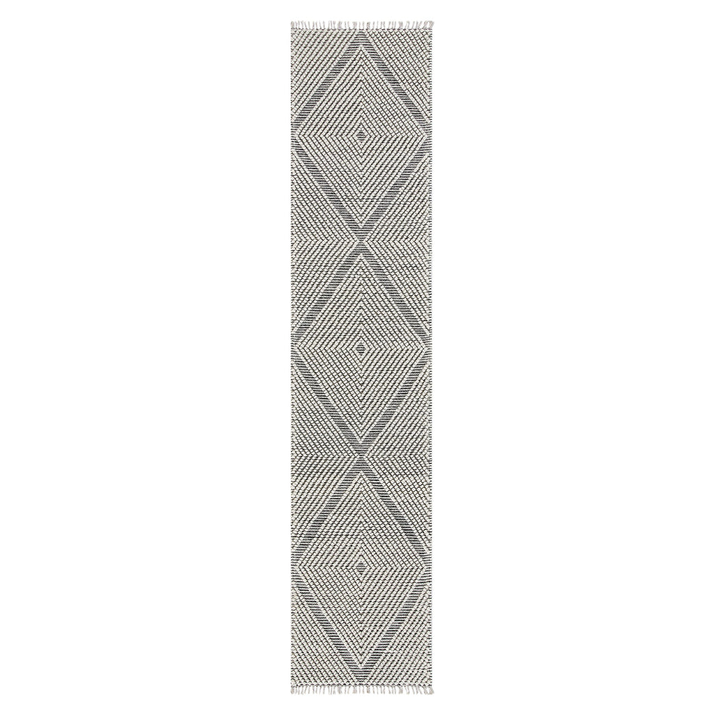 Avanti Handwoven Salt and Pepper Diamond Bobble Wool Runner