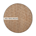 Casablanca Trellis Handwoven & Knotted Natural Jute Round Rug