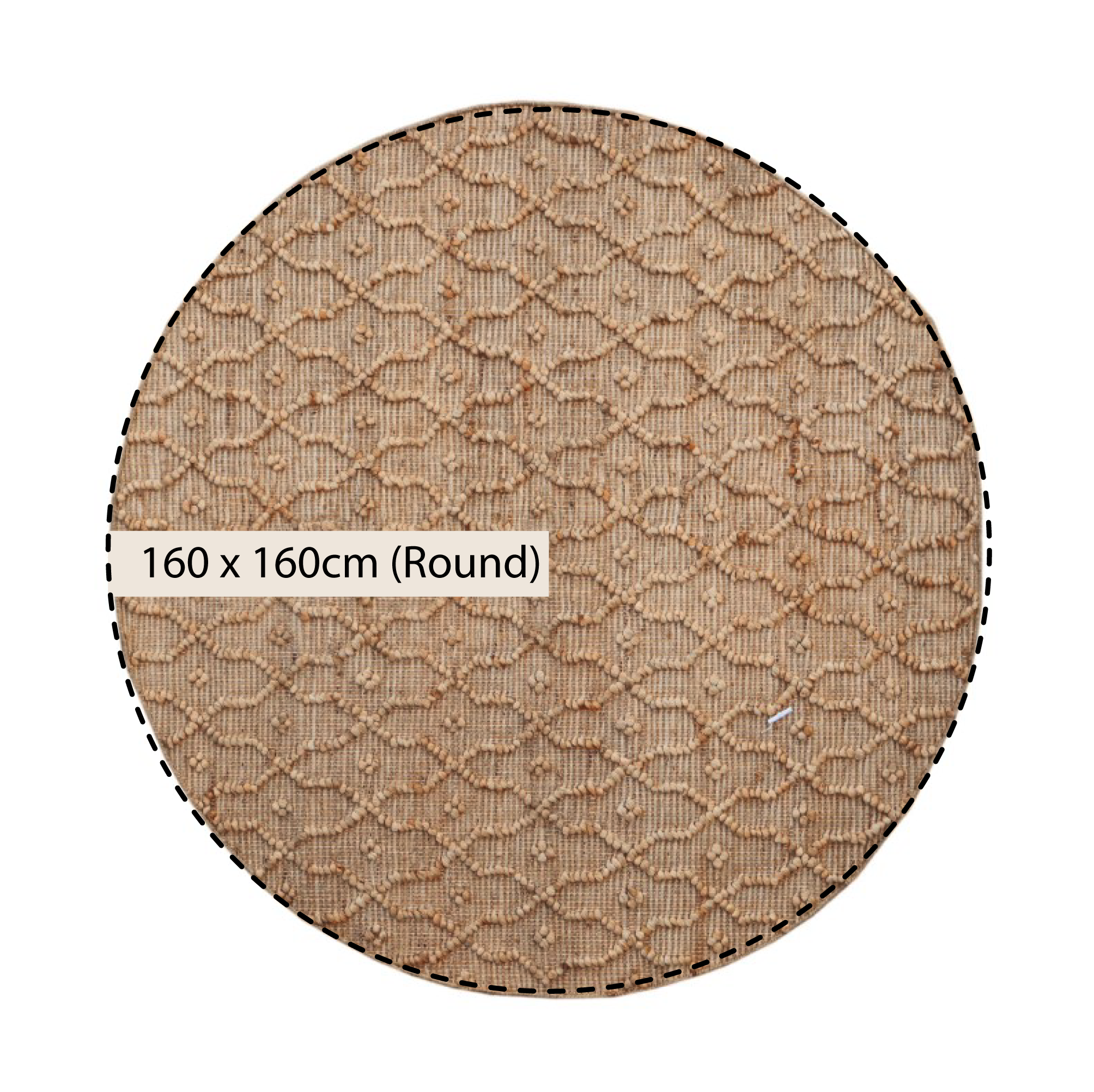 Casablanca Trellis Handwoven & Knotted Natural Jute Round Rug