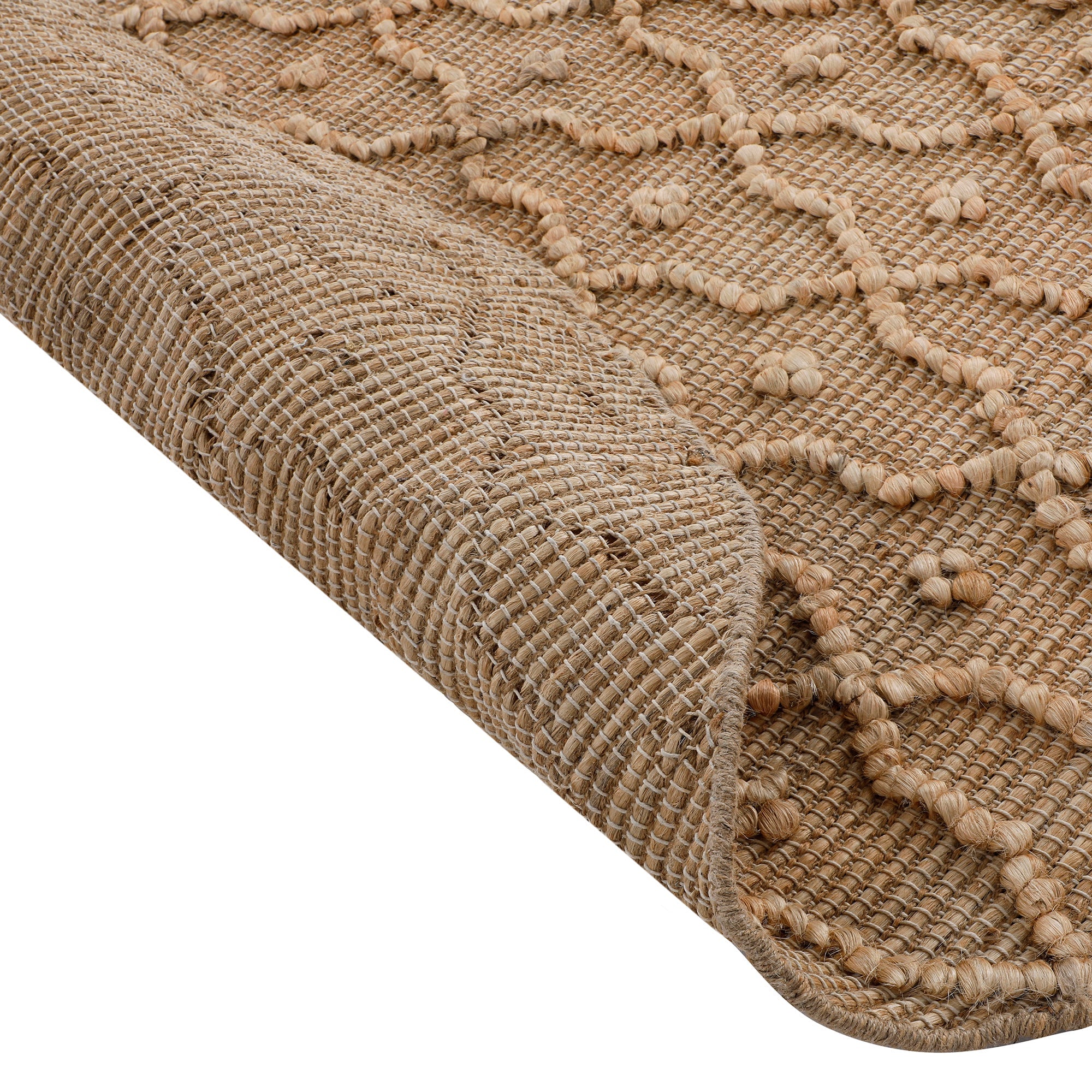 Casablanca Trellis Handwoven & Knotted Natural Jute Round Rug