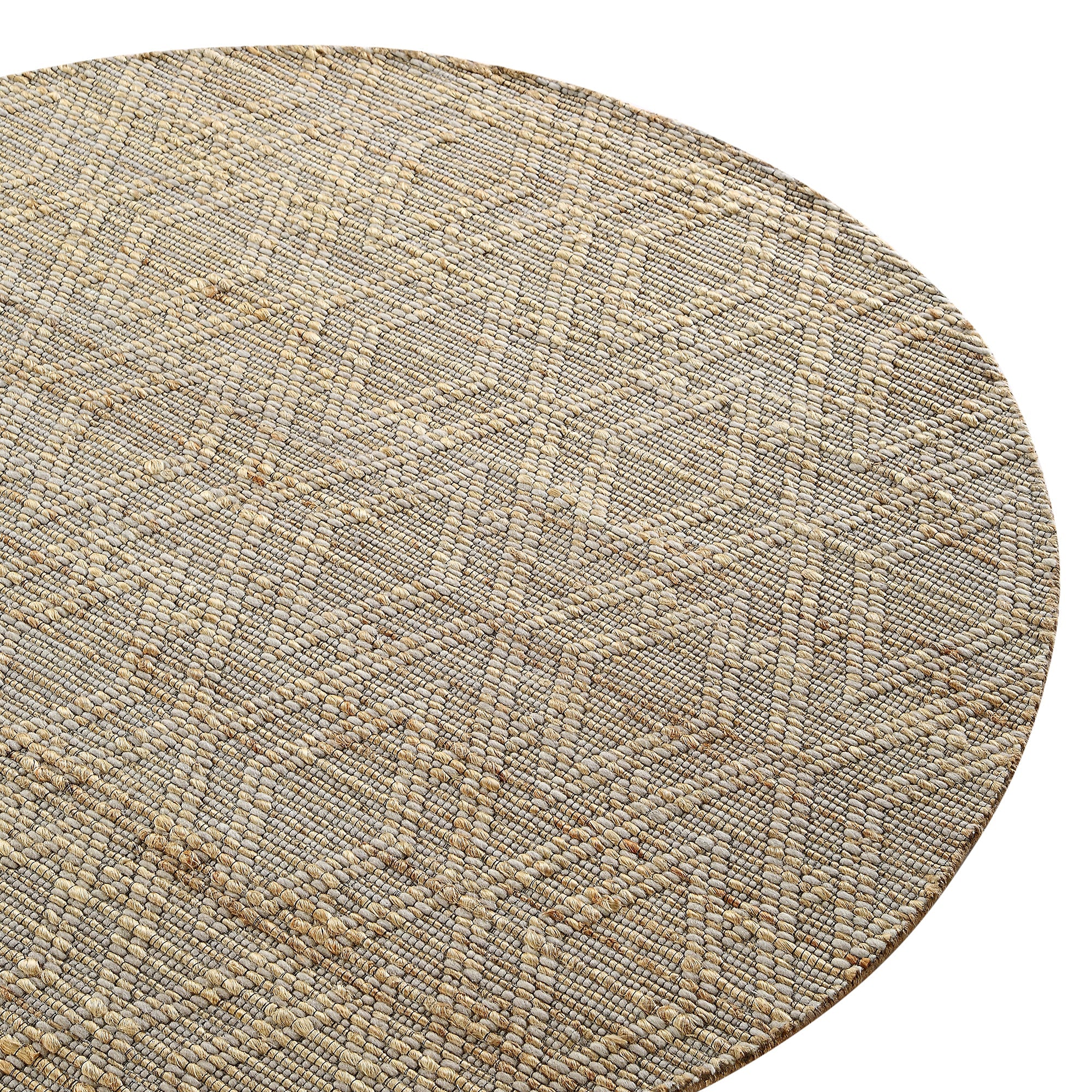 Cambria Wool and Jute Handwoven Patterned Round Rug