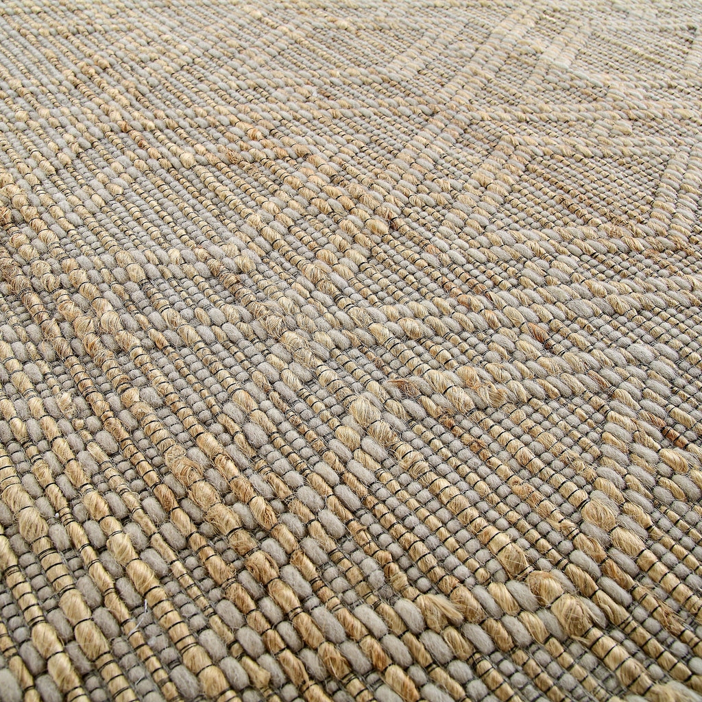 Cambria Wool and Jute Handwoven Patterned Round Rug