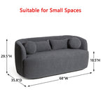 KINWELL Boucle Upholstered 2-Seats Loveseat with Pillows