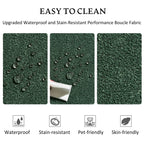 KINWELL Boucle Upholstered 2-Seats Loveseat with Pillows