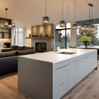 Kasy Modern 5-Light Linear Chandelier Textured Glass Kitchen Island Light Unique Design