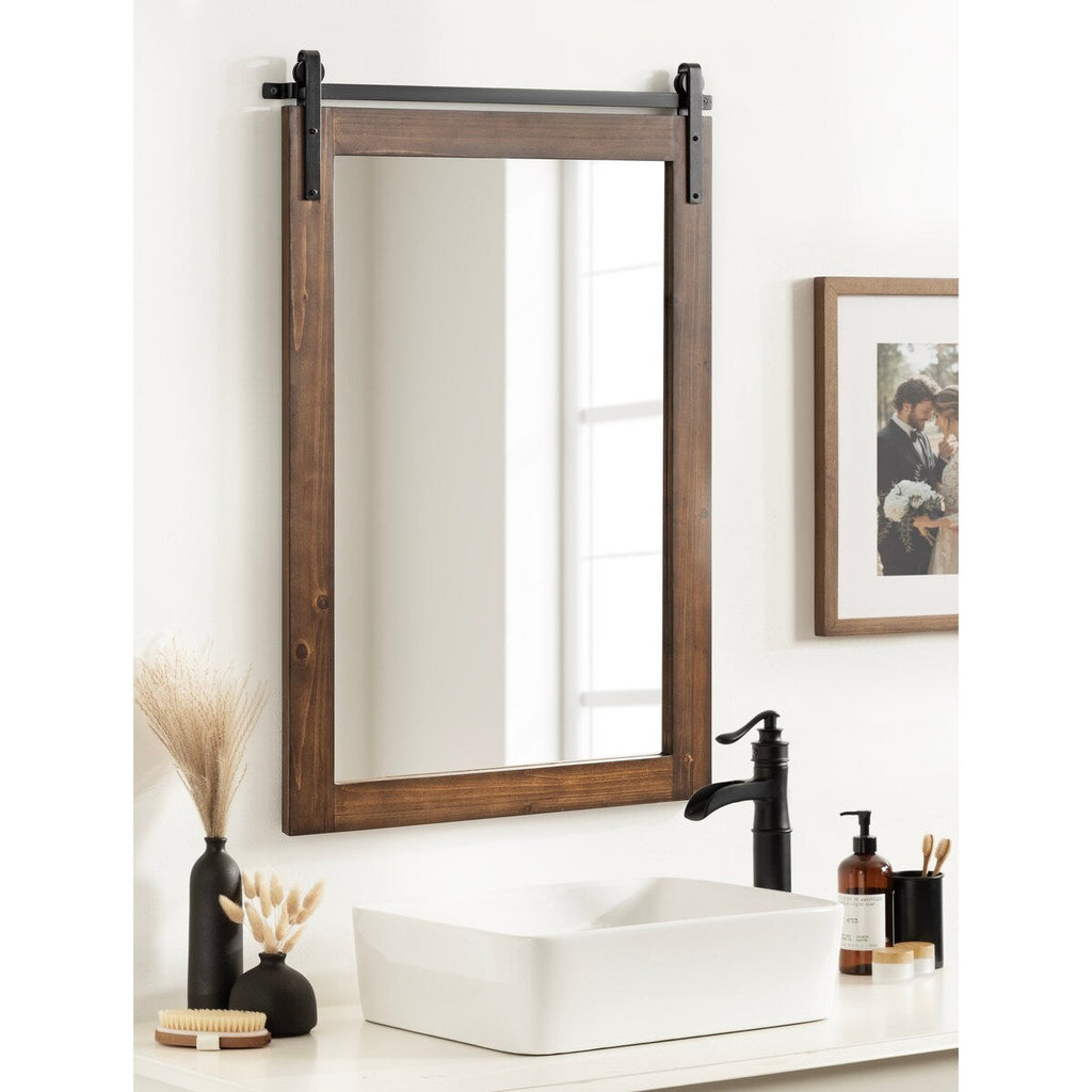 Kate and Laurel Cates Rustic Rectangular Wall Mirror