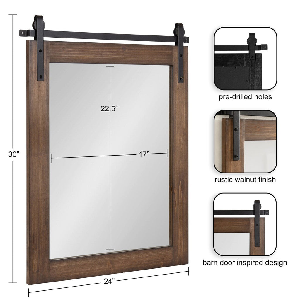 Kate and Laurel Cates Rustic Rectangular Wall Mirror