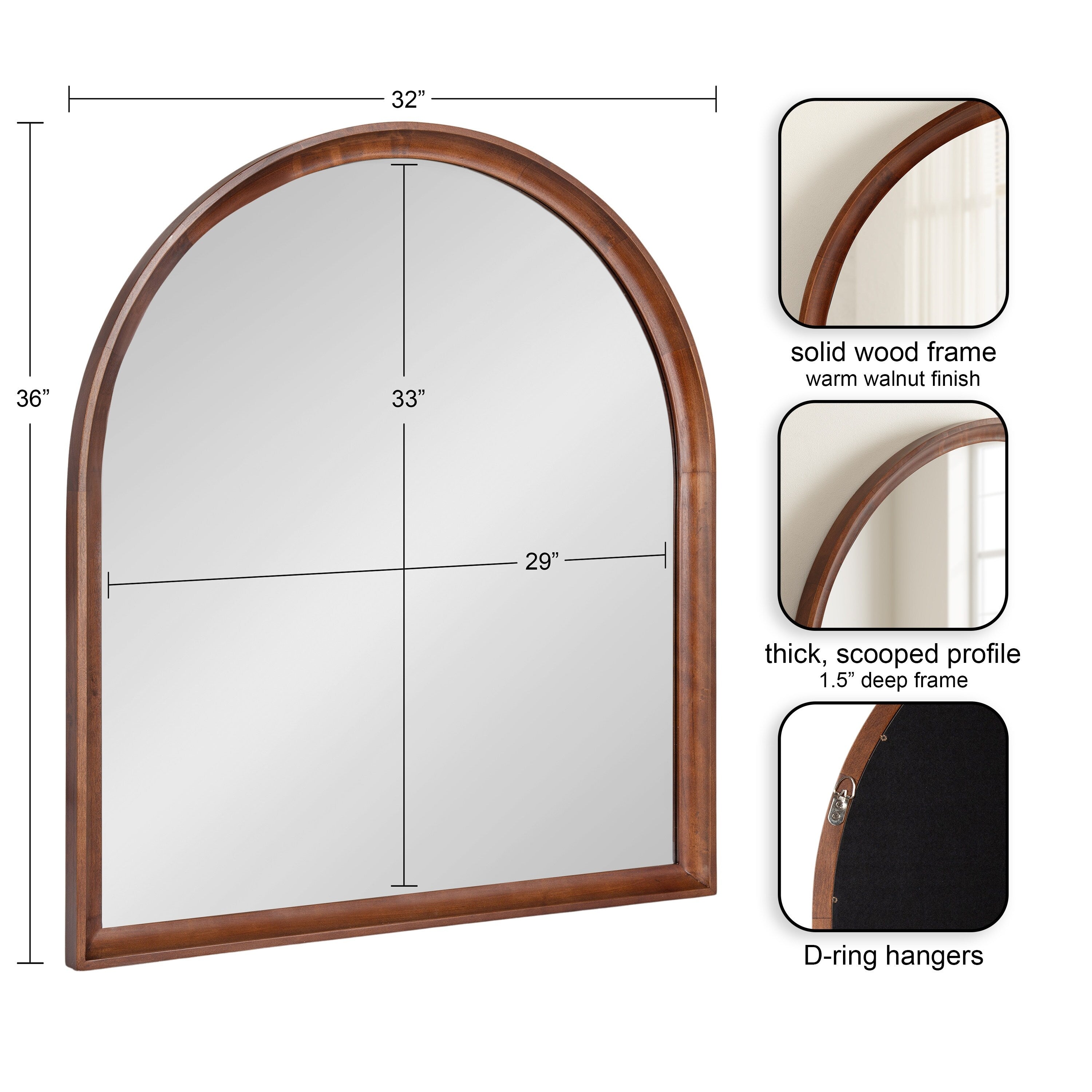 Kate and Laurel Hatherleigh Arch Wood Wall Mirror