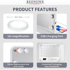 Keonjinn LED Makeup Hollywood Vanity Mirror with 15/18 LED Lights