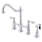 Heritage Bridge Kitchen Faucet with Brass Sprayer