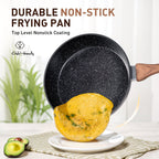 Kitchen Academy 15-piece Nonstick Granite-coated Cookware Set