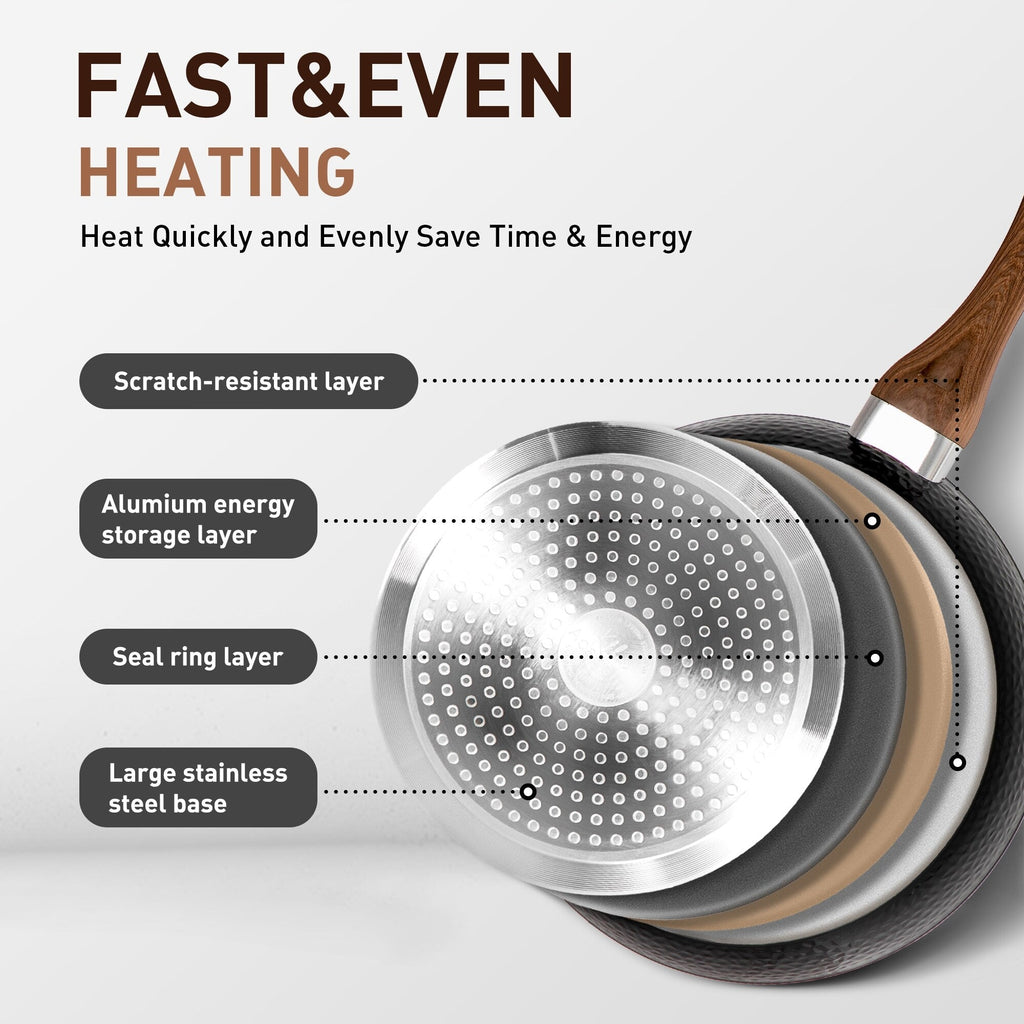 Kitchen Academy 15-piece Nonstick Granite-coated Cookware Set