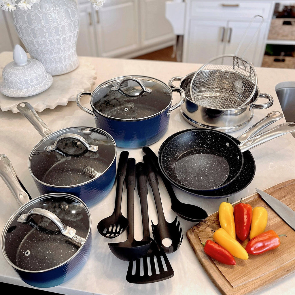 Kitchen Granite Cookware Set, Cooking Pans Set Non-Stick Pots 12/15/30-piece Set