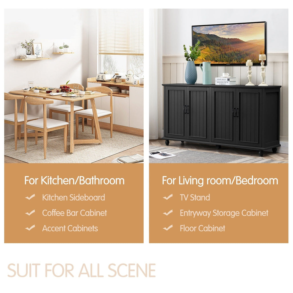 Kitchen Sideboard Coffee Bar Cabinet Accent Storage Cabinet