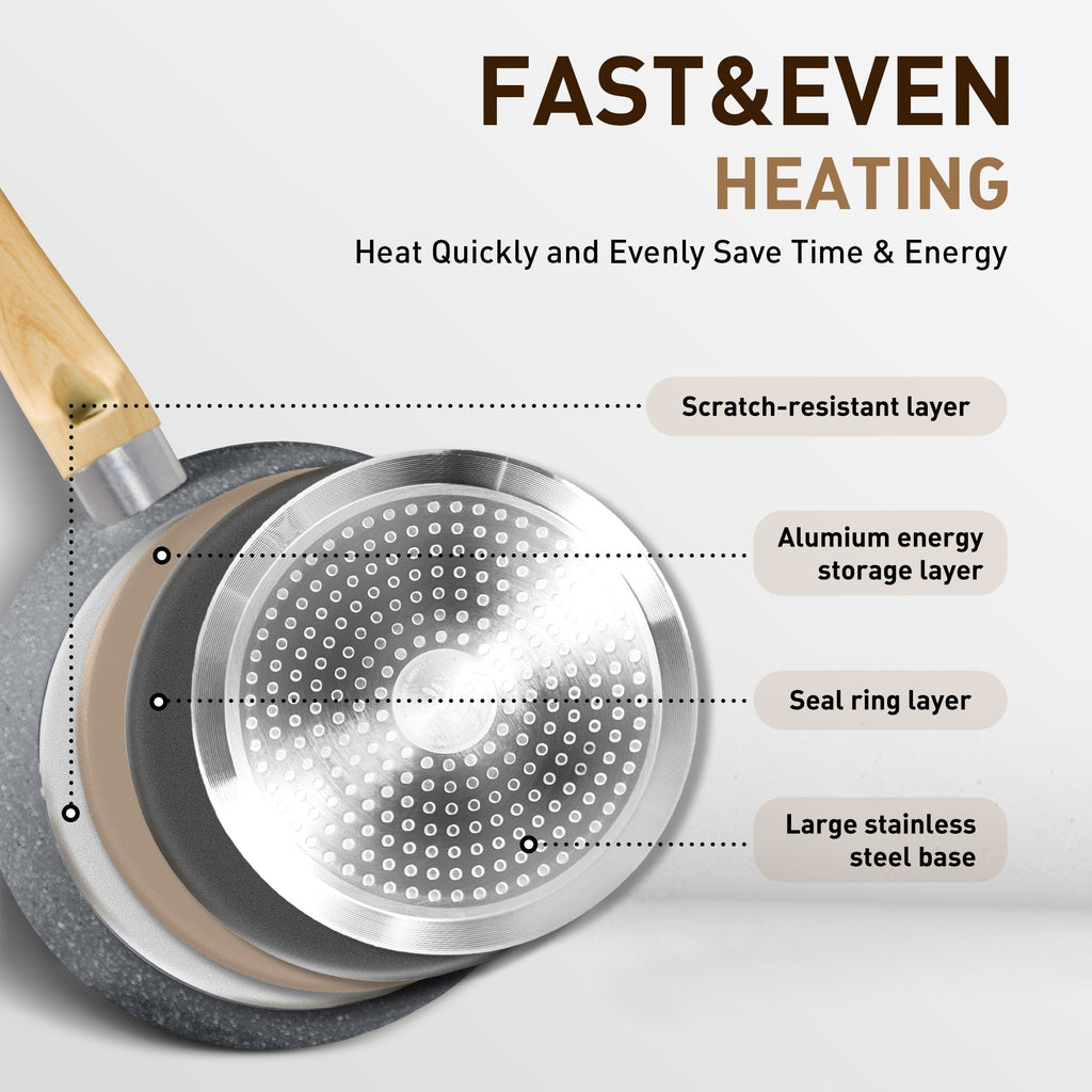 Kitchen Cookware Sets Nonstick, 12 Piece Pots and Pans Set Granite Cooking Set