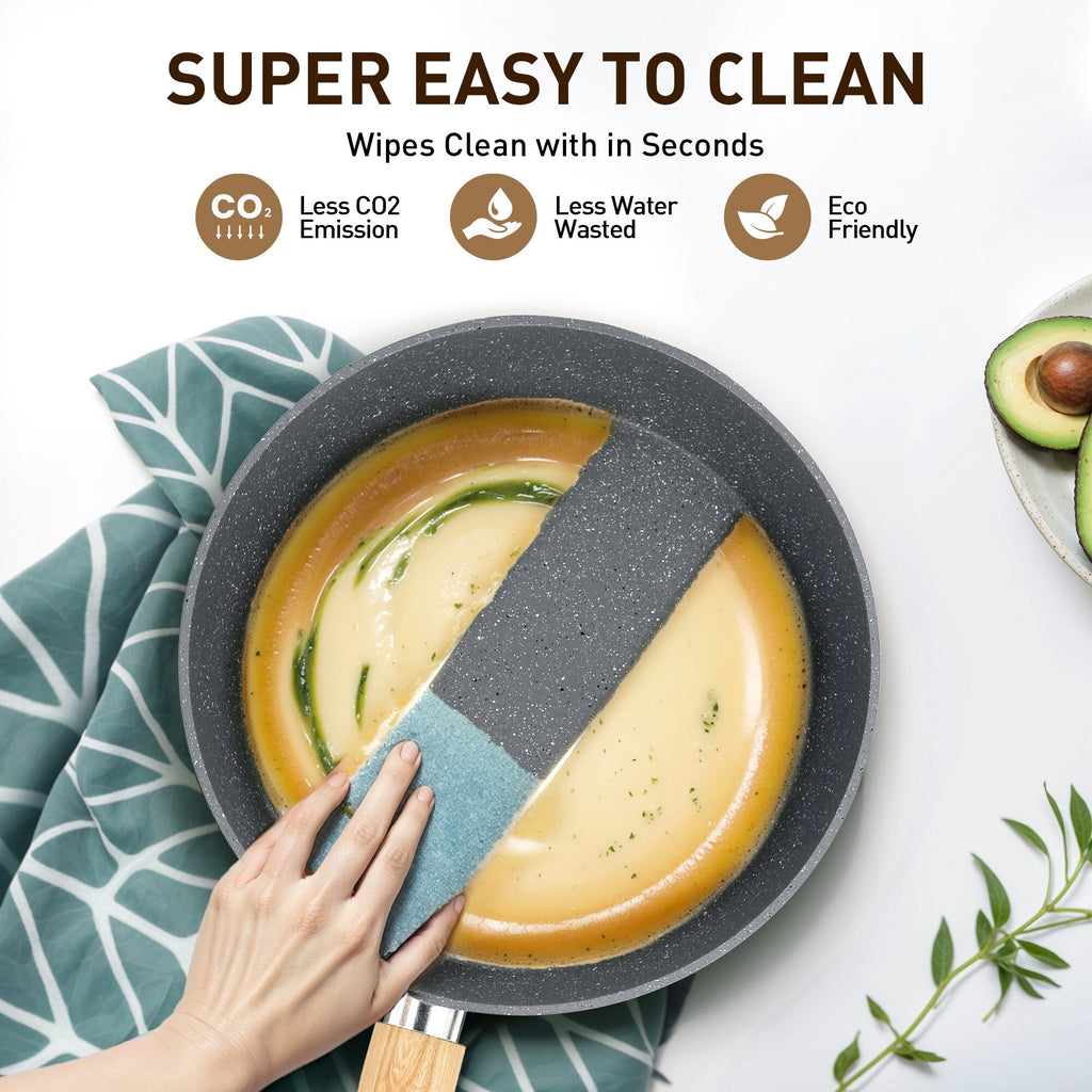 Kitchen Cookware Sets Nonstick, 12 Piece Pots and Pans Set Granite Cooking Set