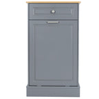 Kitchen Tilt Out Trash Cabinet Can Bin Storage Wooden Counter-top Waste Baskets with Drawer