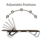 Kozyard Alan Full Flat Aluminum and Polypropylene Resin Legs Patio Reclining Adjustable Chaise Lounge