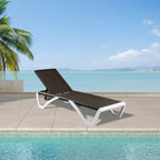 Kozyard Alan Full Flat Aluminum and Polypropylene Resin Legs Patio Reclining Adjustable Chaise Lounge