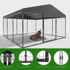 W 118 x D 118 x H 70 Large Outdoor Dog Kennel,Heavy Duty Dog Cage Enclosure with Waterproof Roof
