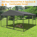 W 118 x D 118 x H 70 Large Outdoor Dog Kennel,Heavy Duty Dog Cage Enclosure with Waterproof Roof
