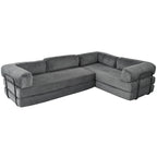 L-Shaped Modular Sofa Bed in Corduroy Fabric