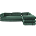 L-Shaped Modular Sofa Bed in Corduroy Fabric