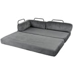 L-Shaped Modular Sofa Bed in Corduroy Fabric