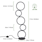 LED Modern Dimmable Floor Lamp, 3 Way Bright Corner Stand lamp with 5-Ring for Living Room