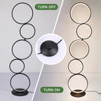 LED Modern Dimmable Floor Lamp, 3 Way Bright Corner Stand lamp with 5-Ring for Living Room