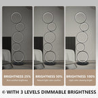 LED Modern Dimmable Floor Lamp, 3 Way Bright Corner Stand lamp with 5-Ring for Living Room