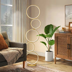 LED Modern Dimmable Floor Lamp, 3 Way Bright Corner Stand lamp with 5-Ring for Living Room