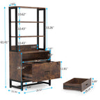 File Cabinet with 2 Drawer, Modern Filing Cabinet Printer Stand with Lock